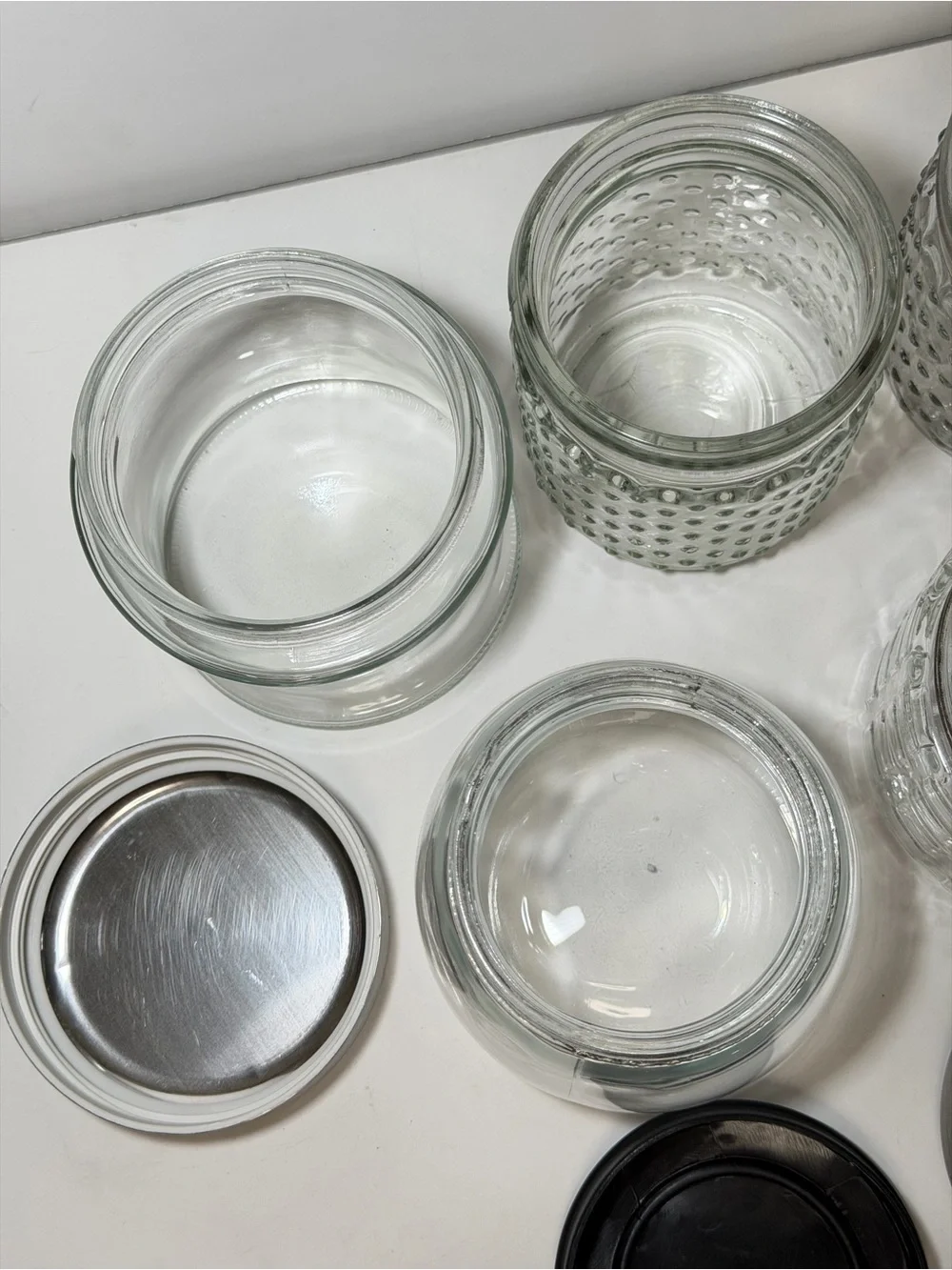 Vintage Clear Glass Canister & Storage Jar Lot (5 Pieces)